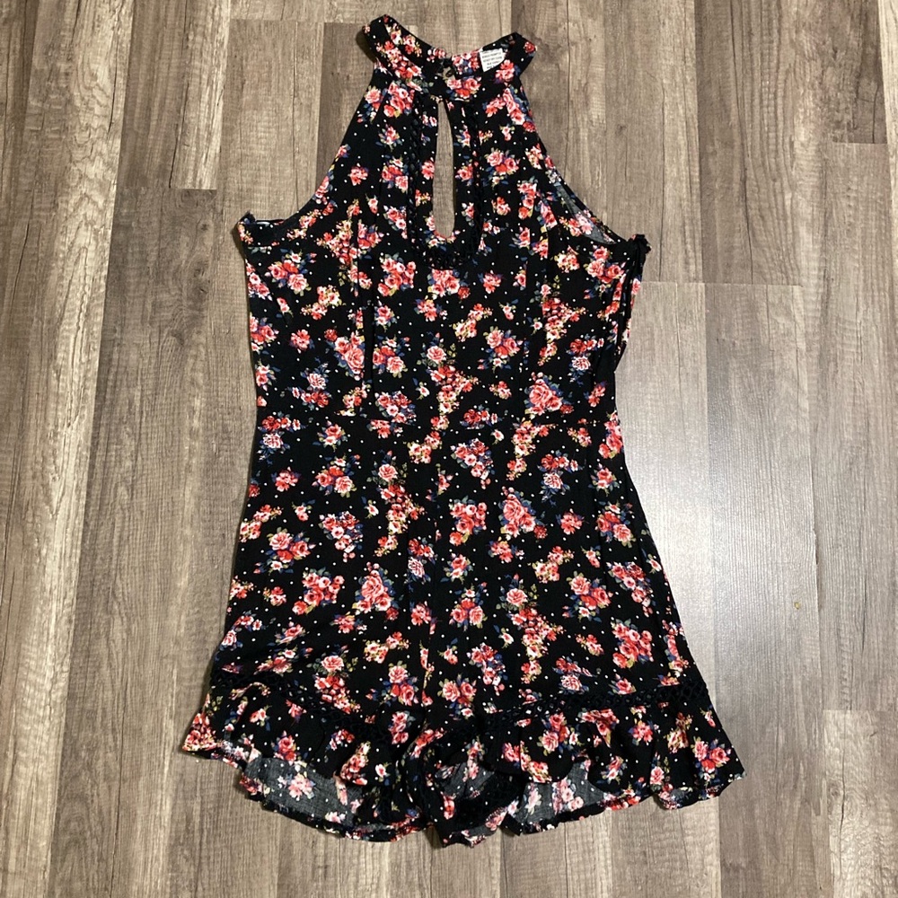 Indigo Rein Black Floral Romper